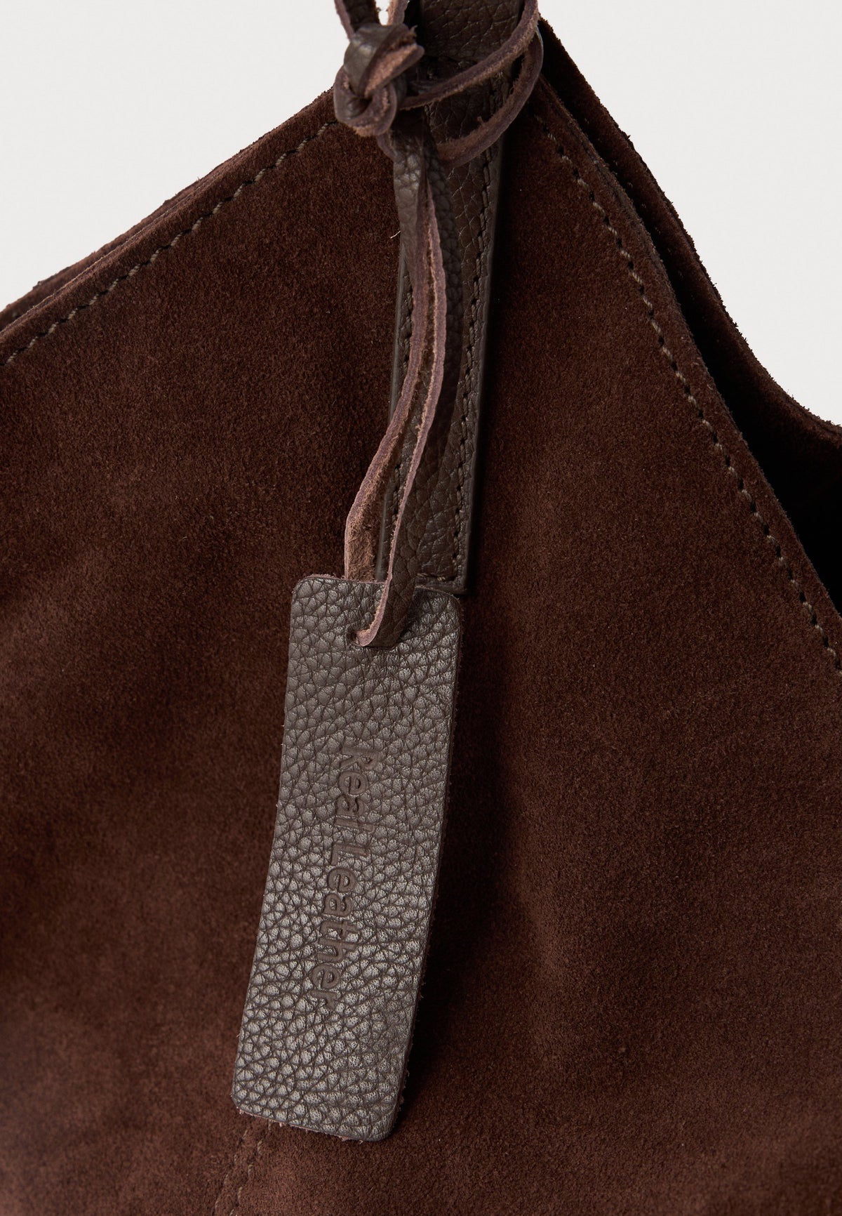 CHITHELABEL - Chocolate Brown Suede & Leather Tote Bag
