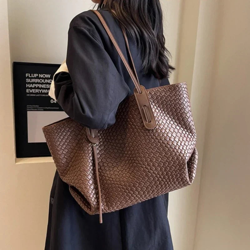Brown vegan leather work bag | The GENOVA