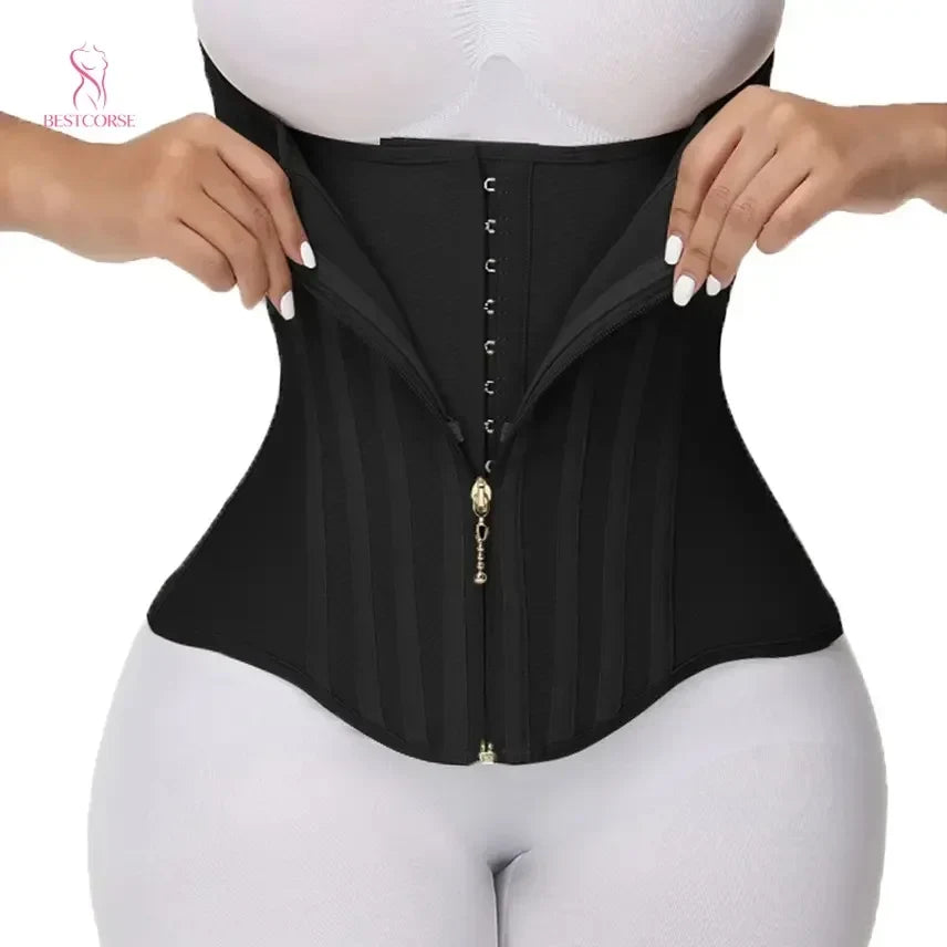 Steel Boned Waist Trainer Corset for Women – Firm Control Waist Cincher, XS–3XL