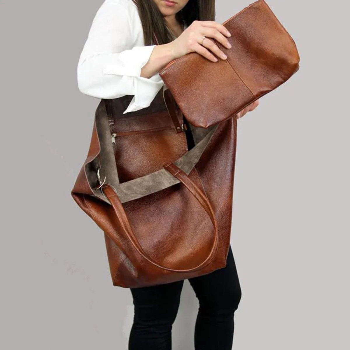 Shoulder Tote Bag for Work | Ring-Fold Clasp Closure Sevilla
