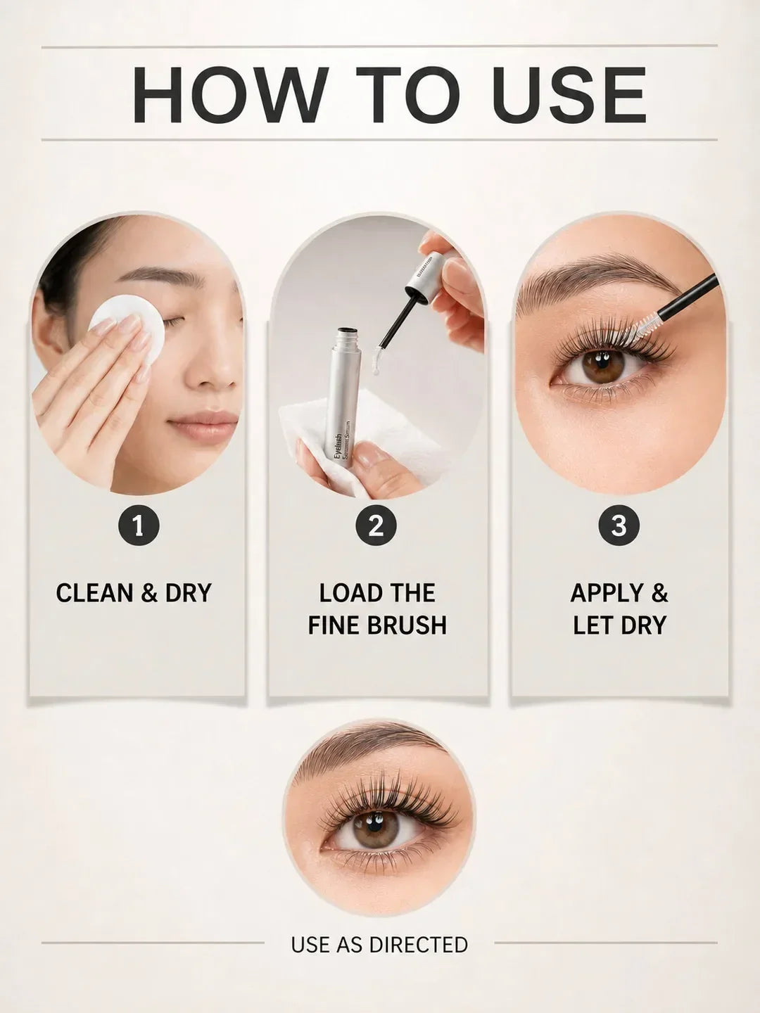 Eyelash and Eyebrow Serum 15ml with Biotin, Castor Oil and Precision Brush
