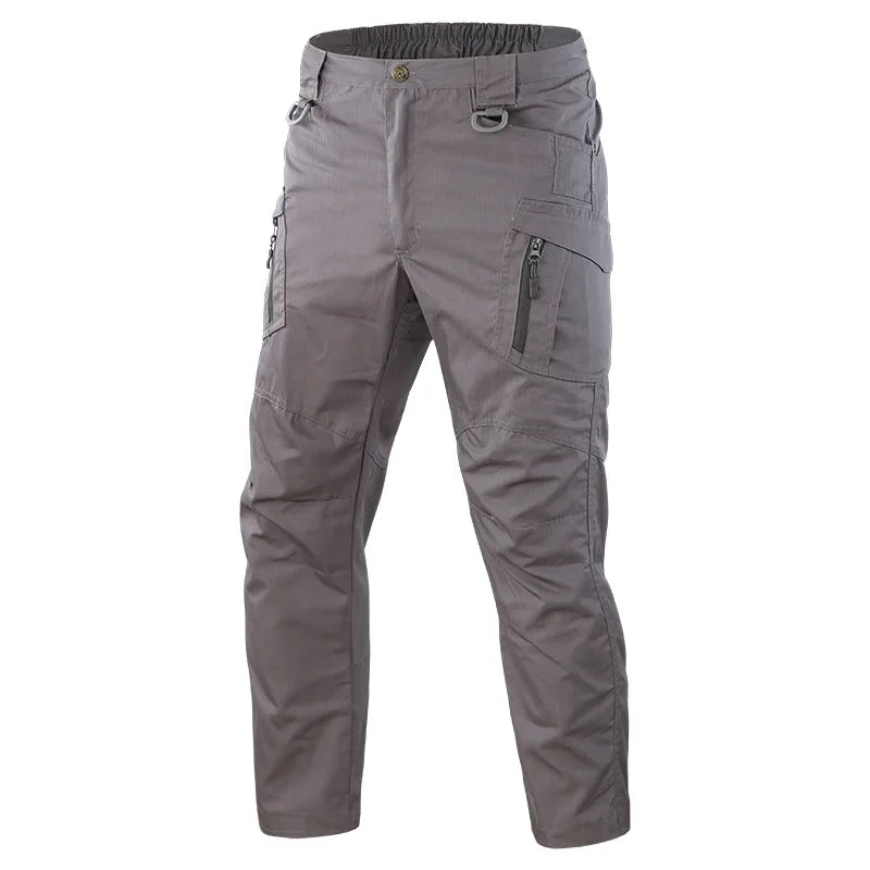 Men's Tactical Cargo Pants with Multiple Pockets – Straight-Leg Outdoor Hiking Trousers