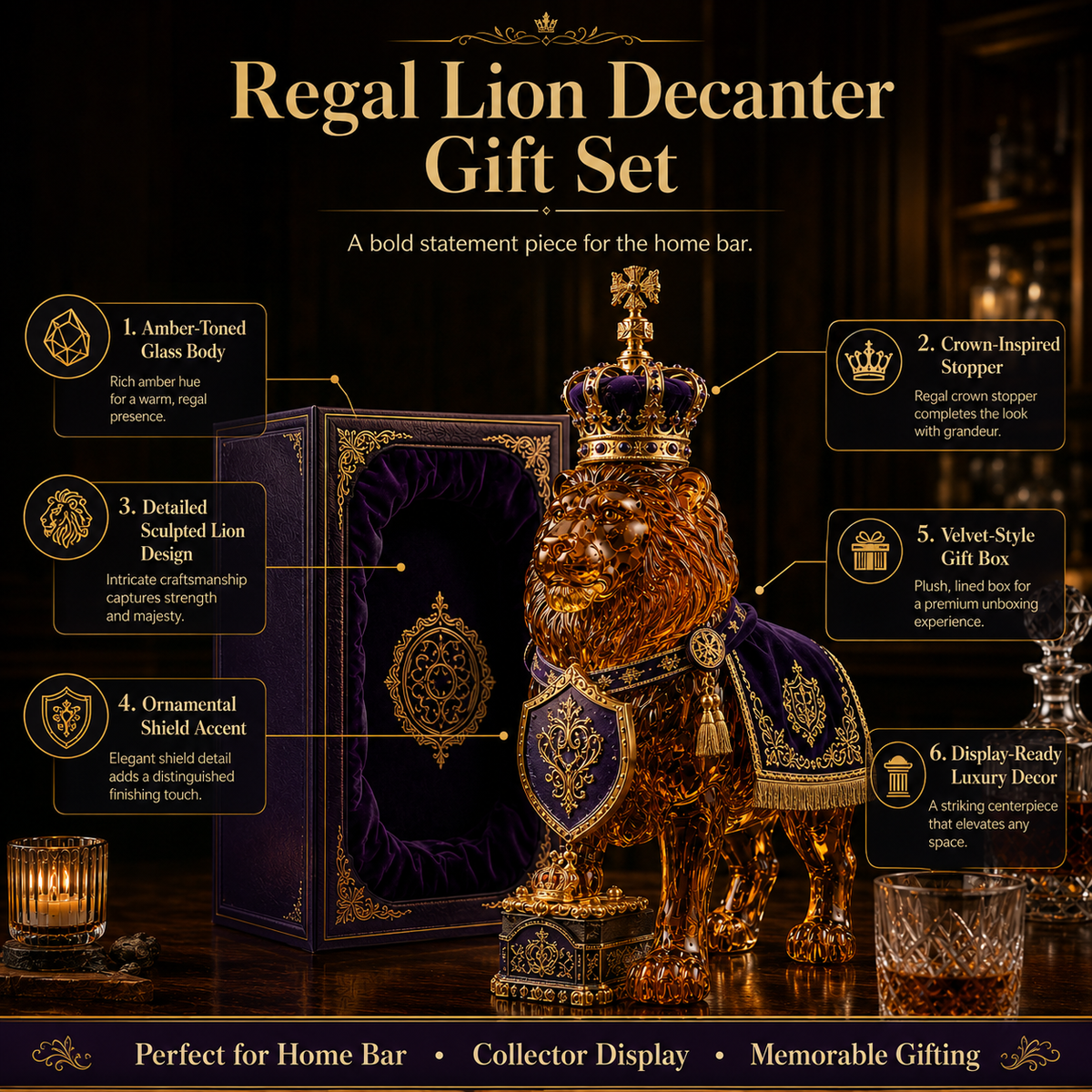 ๐ 87th Anniversary Royal Lion Whiskey Bottle ๐ฆ Regal Collector's Gift
