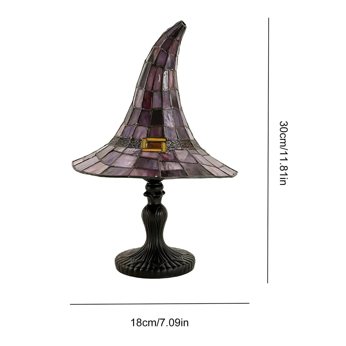 Halloween Witch Hat Tiffany Style Table Lamp with USB Power and Warm Glow Decoration Bed Side