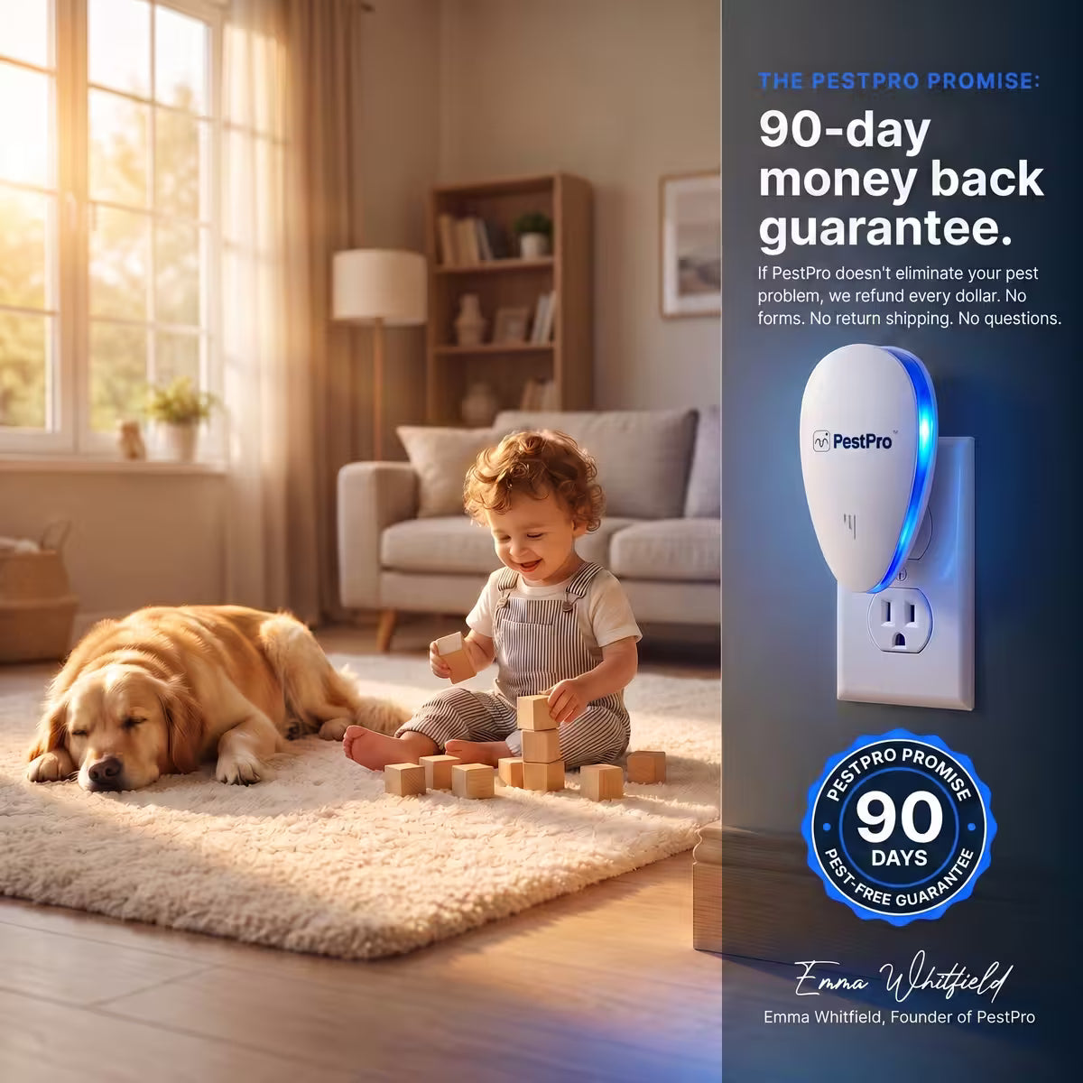 Plug-In Ultrasonic Pest Repeller – Chemical-Free Variable Frequency Indoor Pest Deterrent