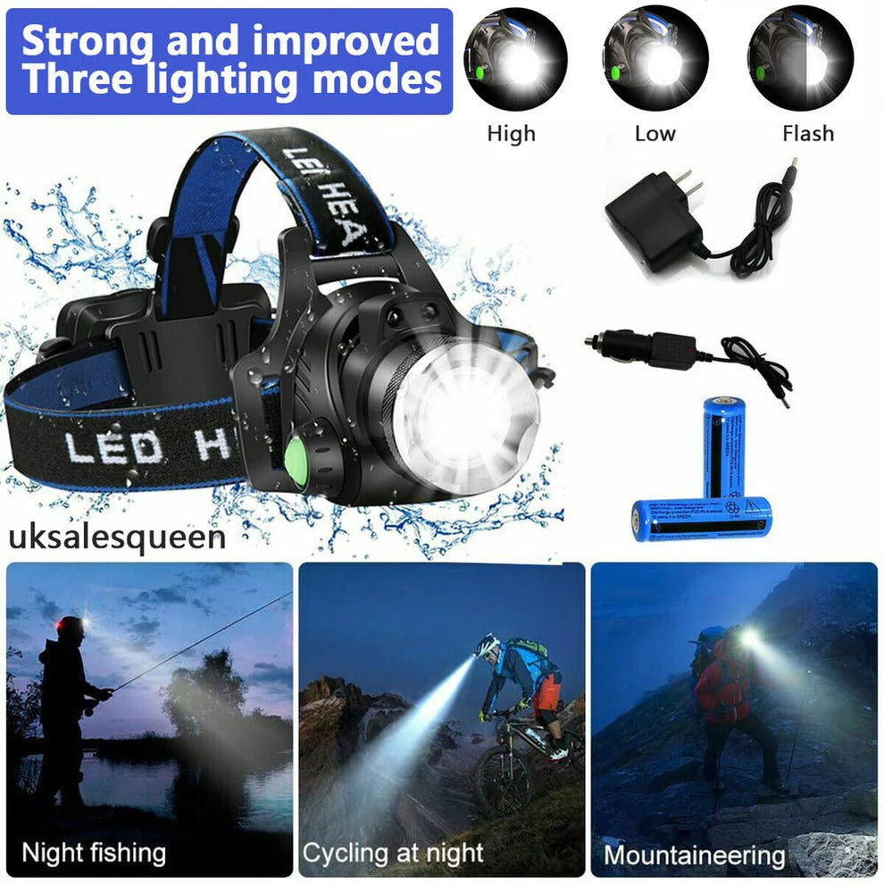 990000LM Rechargeable LED Headlamp
