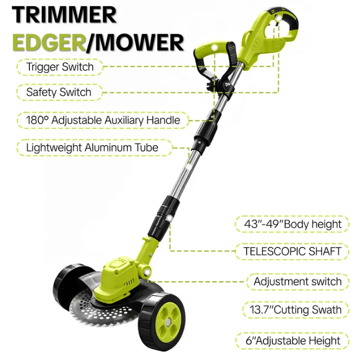 🔥 Cut, Edge & Trim with Ease! 🌿 21V 3-in-1 Cordless Trimmer + 2 Batteries | Save 55% Today