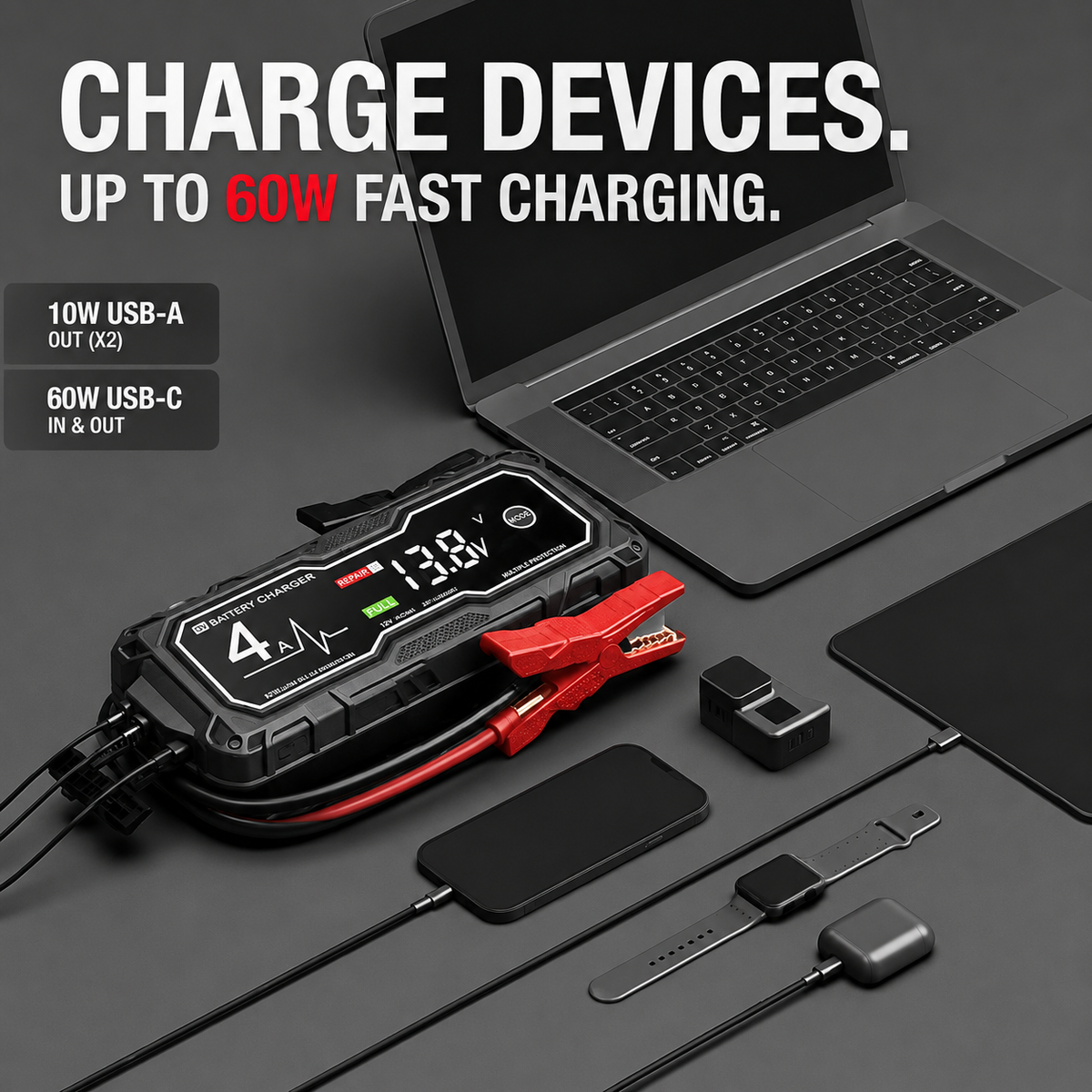 🔥⚡ Portable Car Jump Charger—Starts Up to 10.0L Gas & 8.0L Diesel Engines