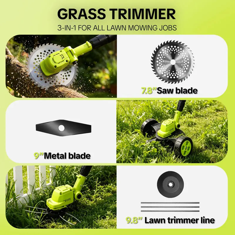 🔥 Cut, Edge & Trim with Ease! 🌿 21V 3-in-1 Cordless Trimmer + 2 Batteries | Save 55% Today