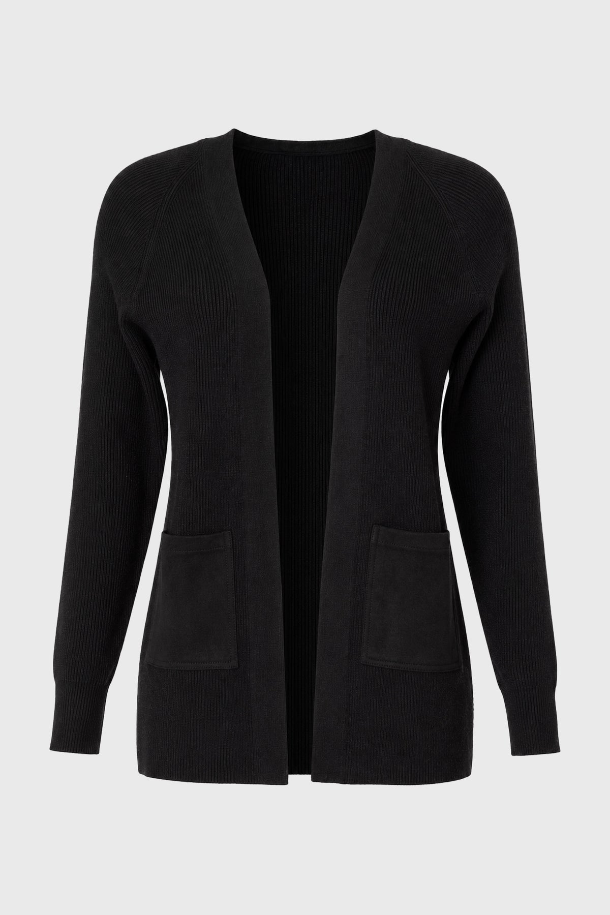 CHITHELABEL - Black Contrast Pocket Cardigan