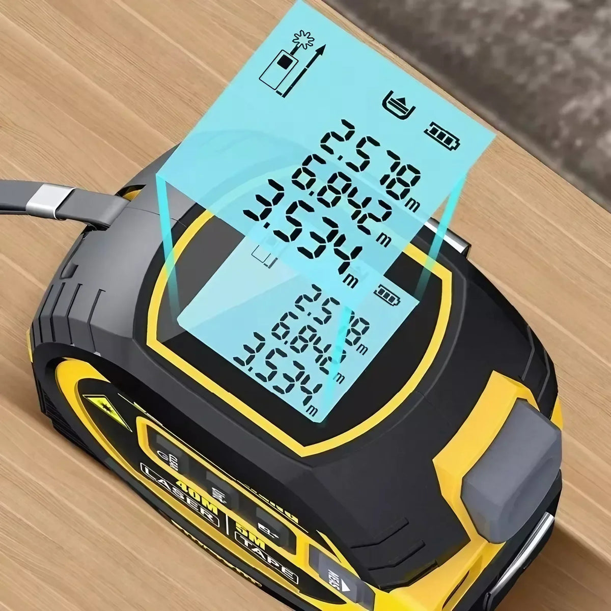 3-In-1 Laser Tape Measure 40/60M Meters Infrared