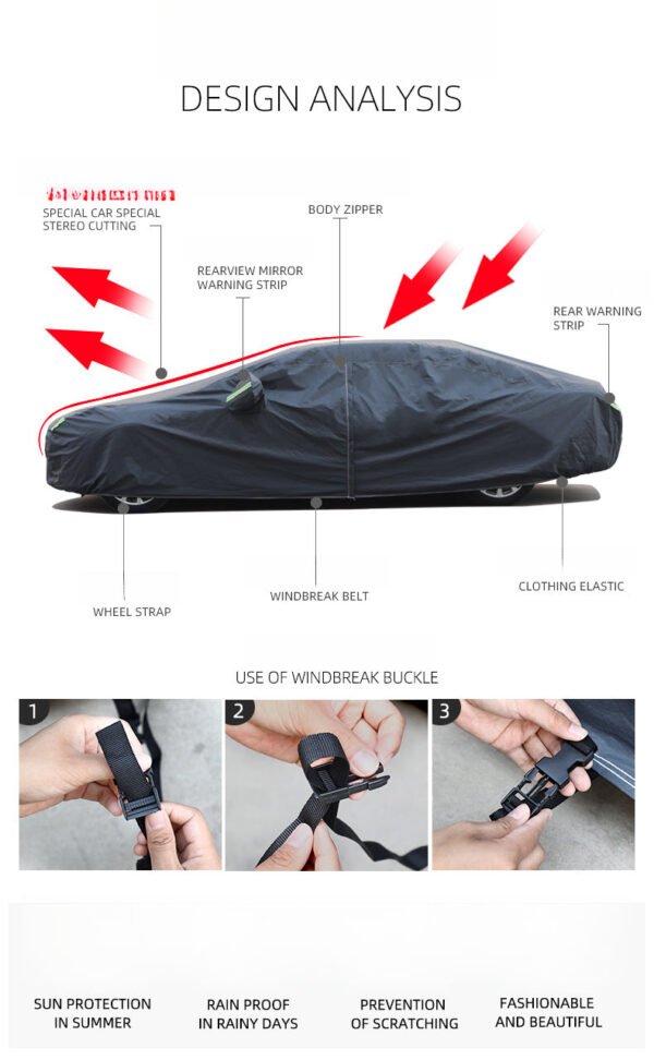 All-Weather PVC Car Cover – Full Vehicle Shield for Sun, Rain, and Seasonal Defense