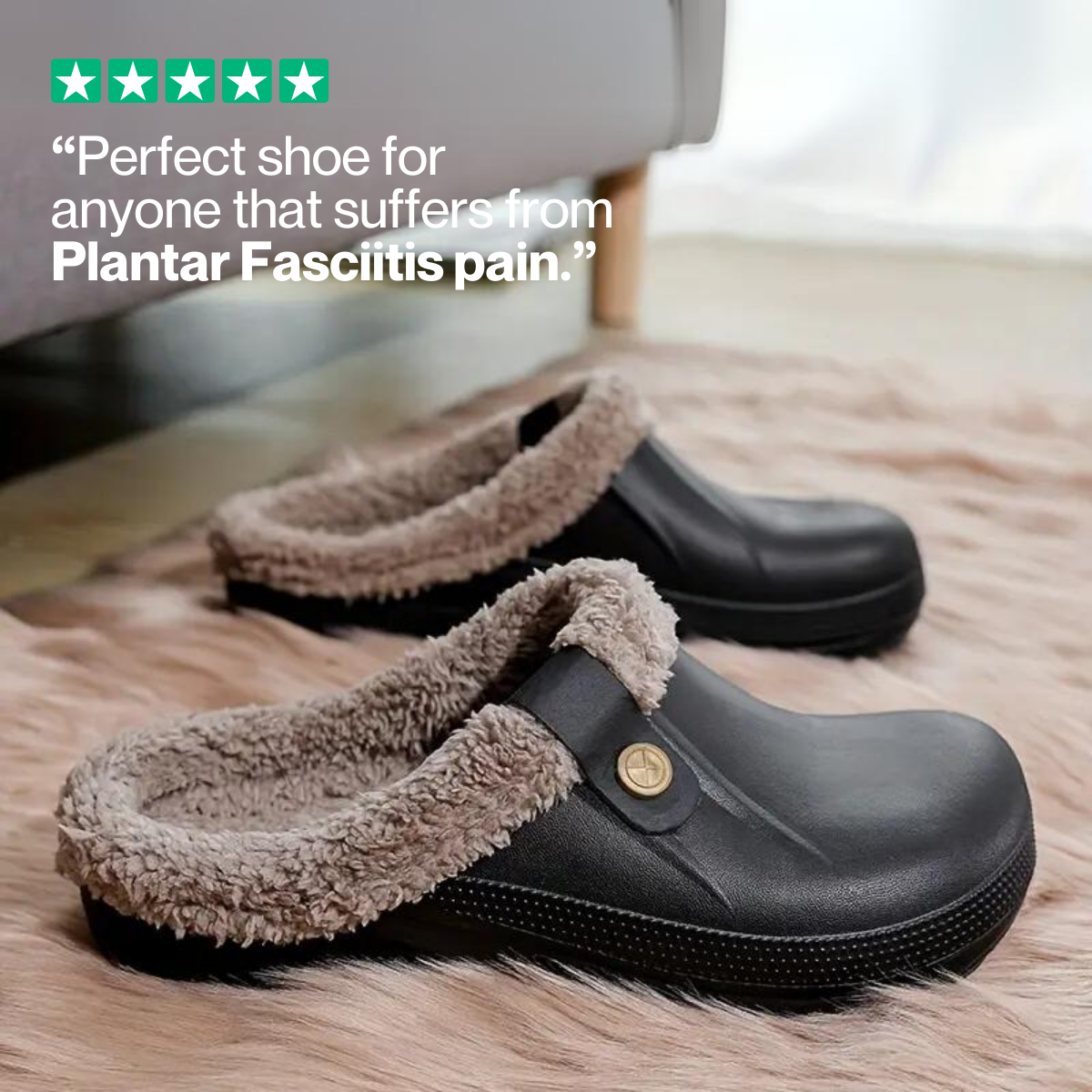 Arlo Fuzzy Comfort Clog Mules – Warm Non-Slip Slip-On