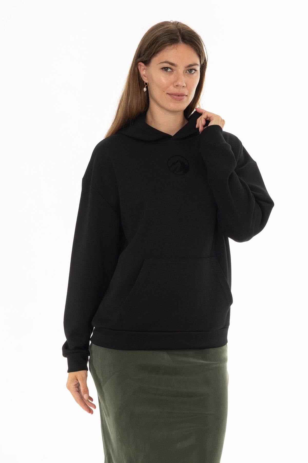 CHITHELABEL - Graphic Scuba Hoodie in Black