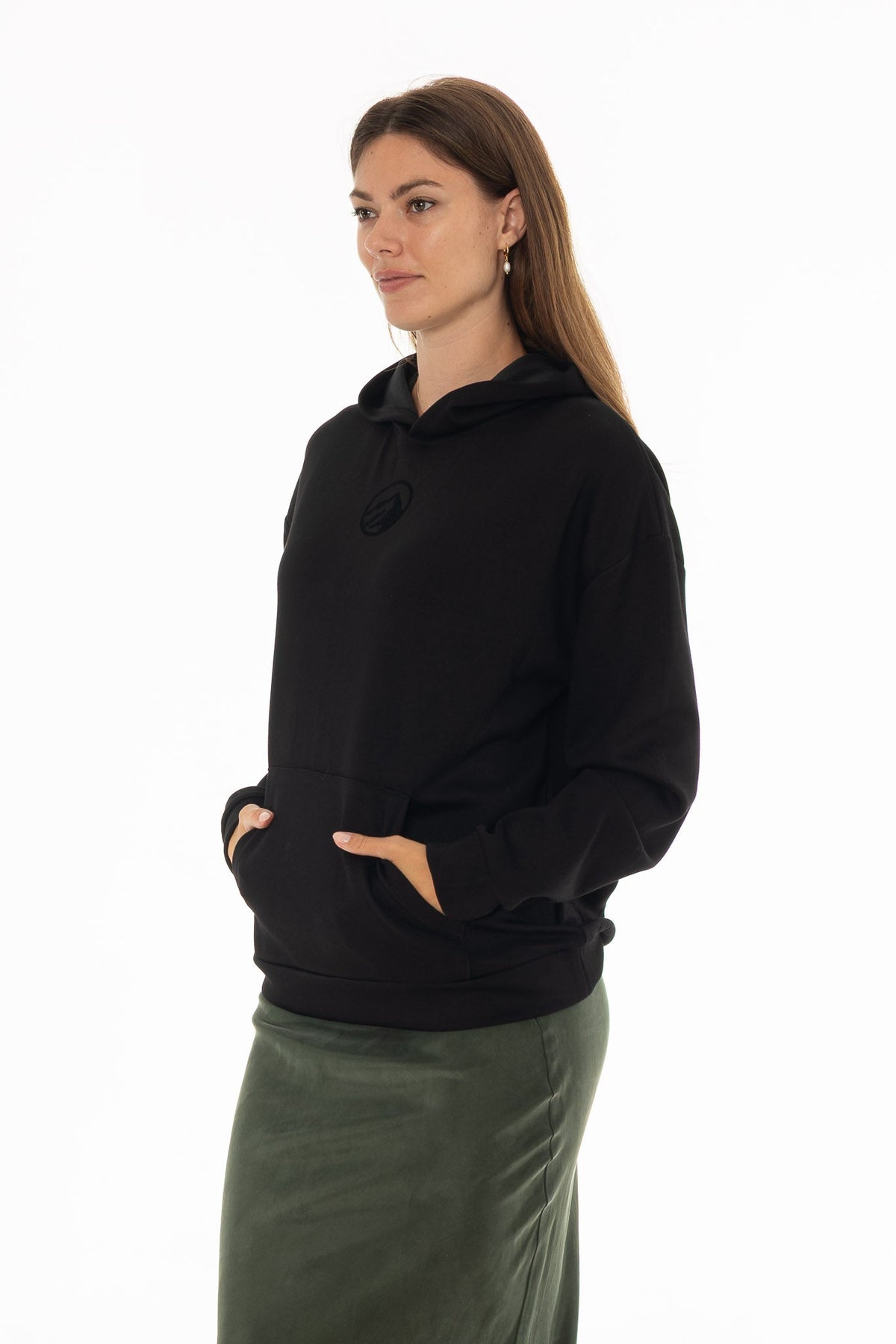 CHITHELABEL - Graphic Scuba Hoodie in Black