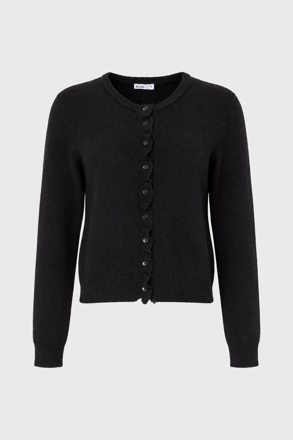 CHITHELABEL - Black Ruffled Edge Knit Cardigan
