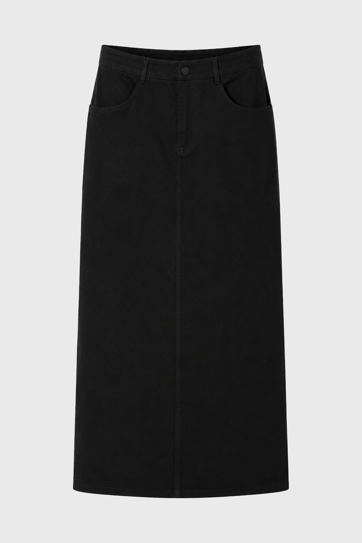 CHITHELABEL - Black Straight Denim Maxi Skirt