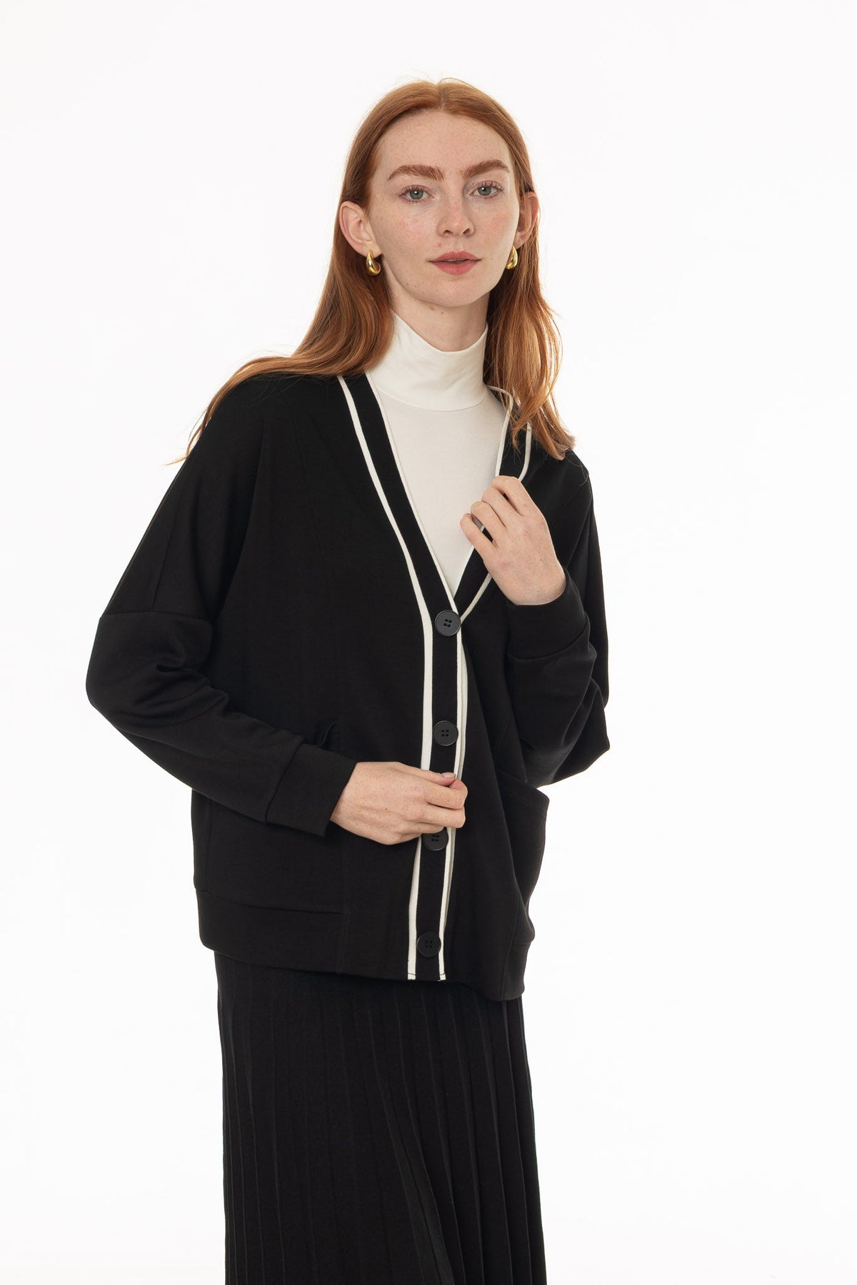 CHITHELABEL - Black Varsity Cardigan