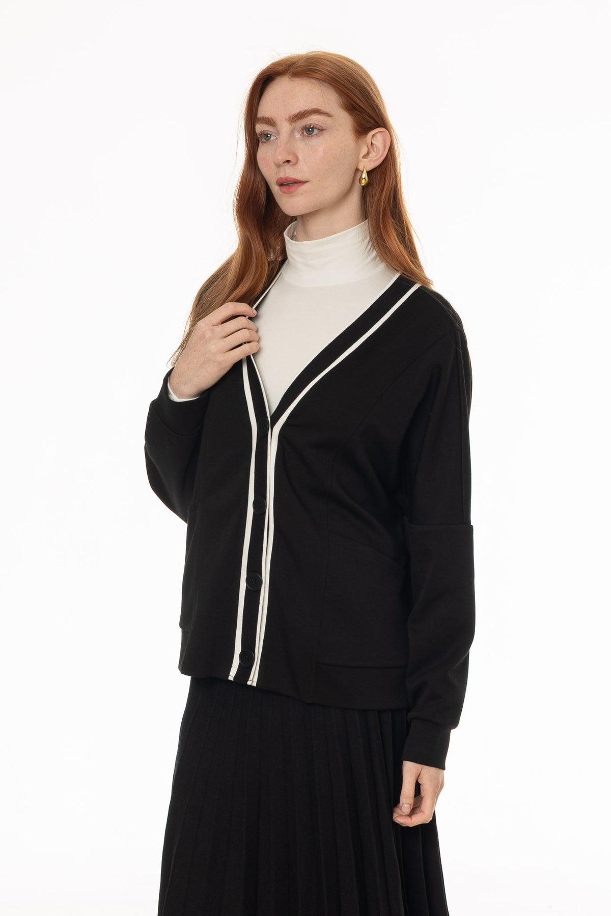 CHITHELABEL - Black Varsity Cardigan
