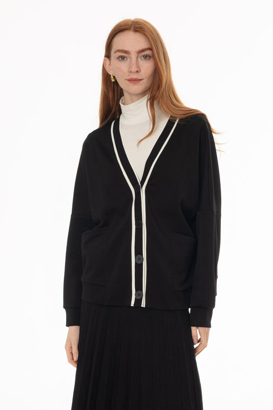 CHITHELABEL - Black Varsity Cardigan