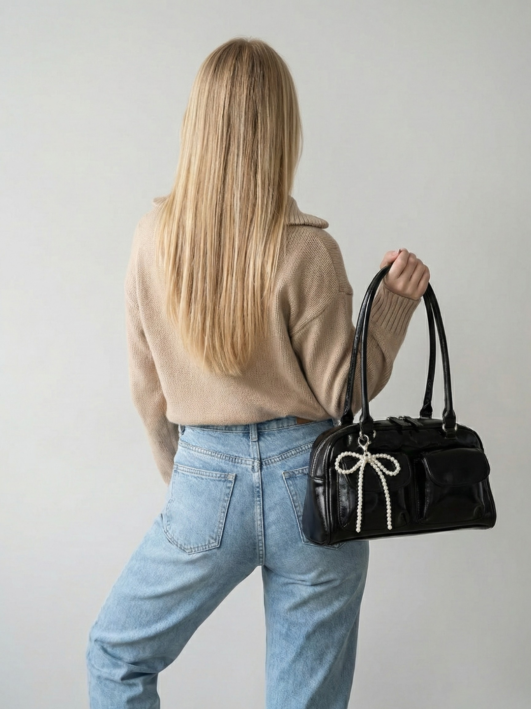 Black everyday Vegan leather bag  | Noto