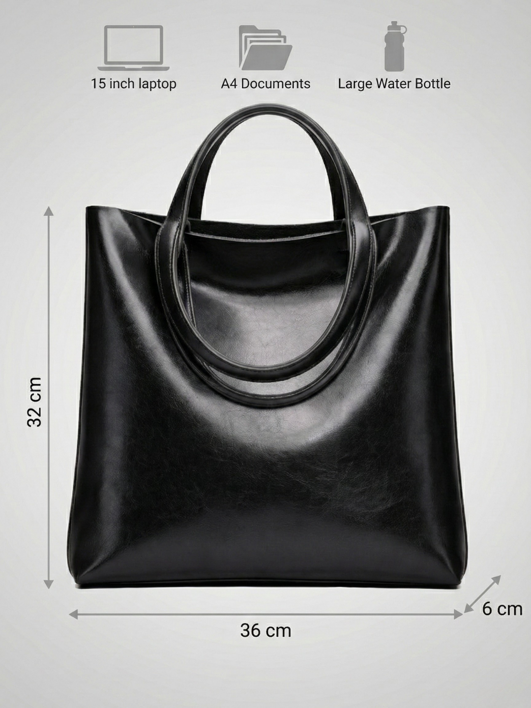 Black everyday tote bag | Cremona