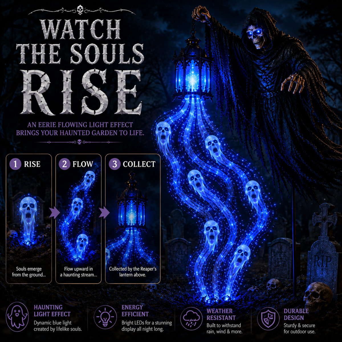 🎃 Soul Harvester Animated Garden Light | Spooky Halloween Yard Decor