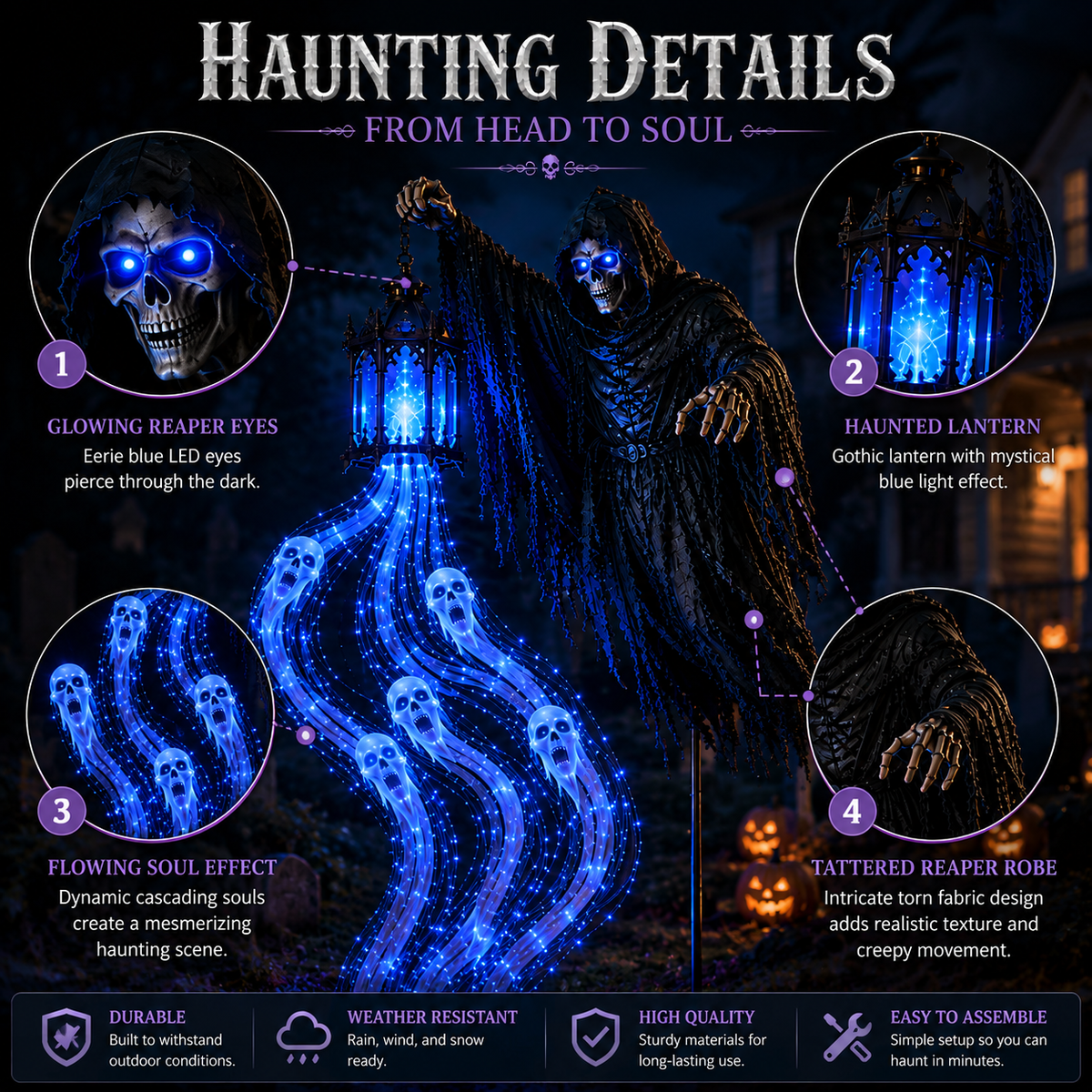 🎁 Today Only: 54% OFF 🎁Animated Halloween Soul Harvester Garden Light Collection💀