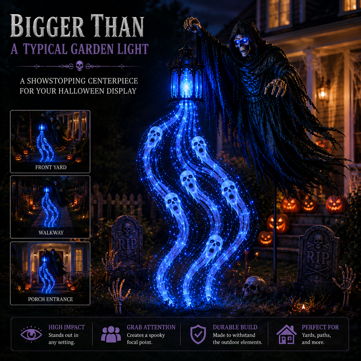 🎃 Soul Harvester Animated Garden Light | Spooky Halloween Yard Decor
