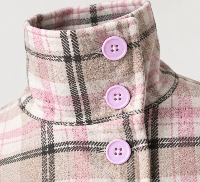 CHITHELABEL - Rosewood Tartan Collared Jacket