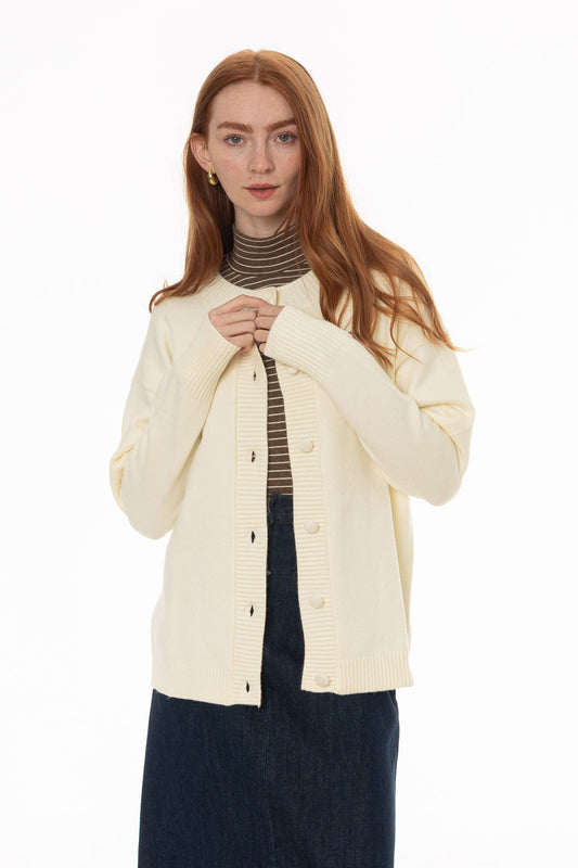 CHITHELABEL - Cream Chunky Knit Cardigan
