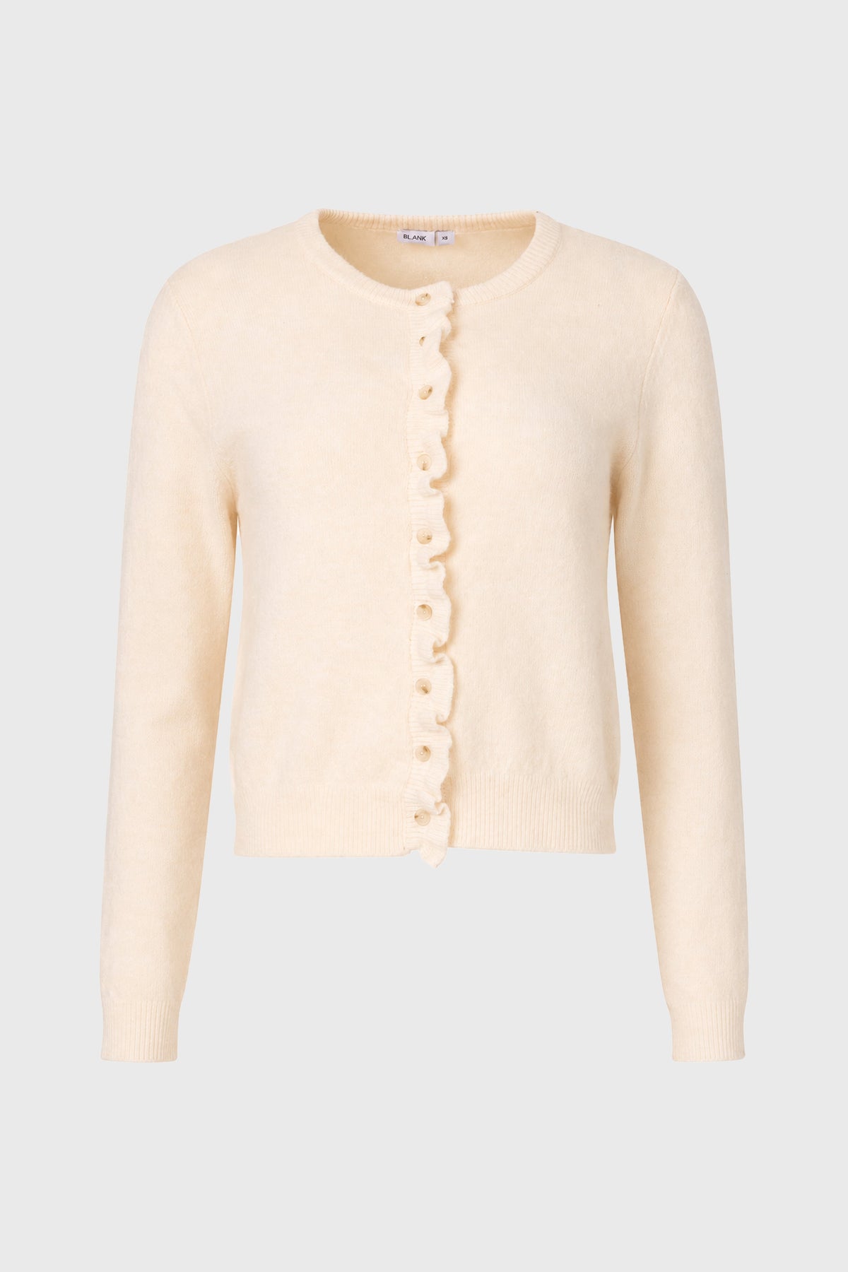 CHITHELABEL - Cream Ruffle Trim Knit Cardigan