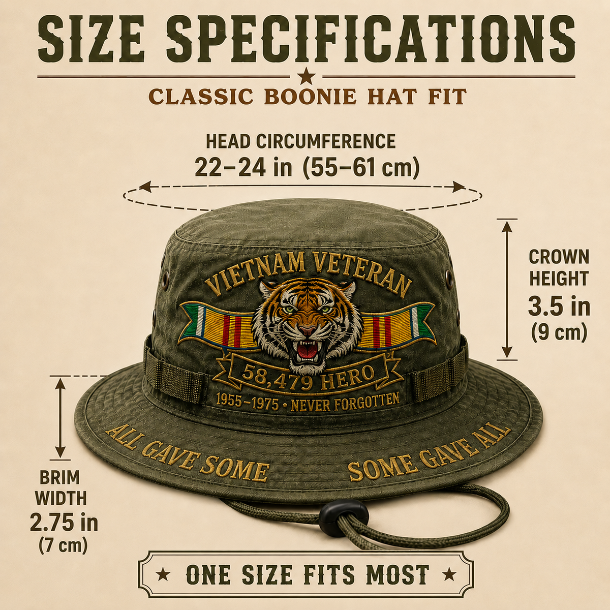 Vietnam Veteran 58,479 Hero Boonie Hat