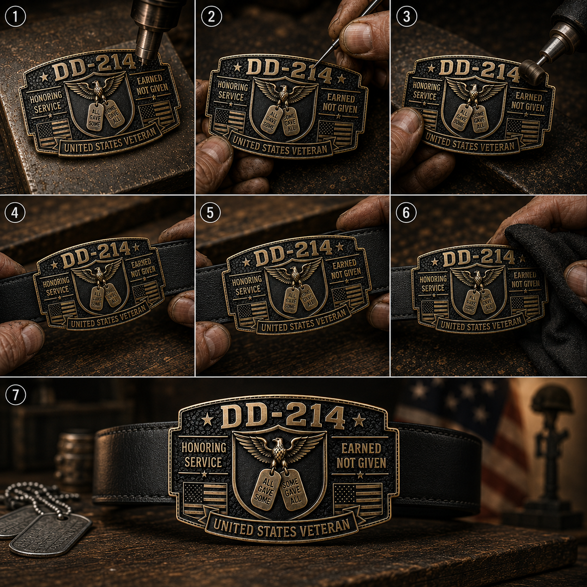 DD-214 Veteran Honor Belt Buckle