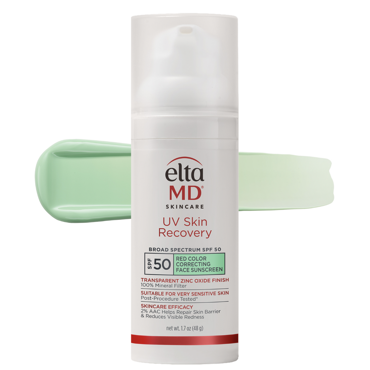 UV Skin Recovery Red Color Correcting Green Tint Broad Spectrum SPF 50
