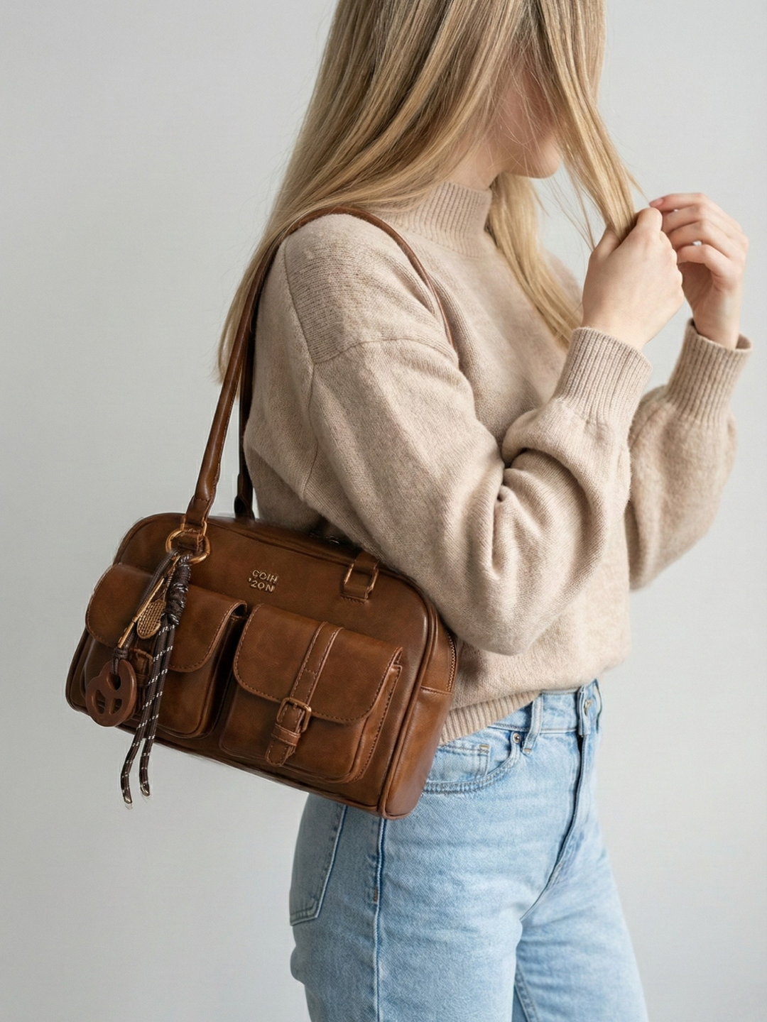 Brown bag for women in Vegan leather | Modica