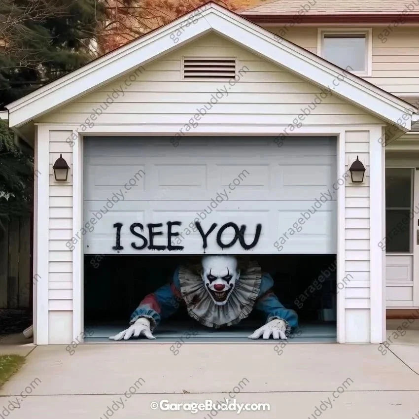 Peeking Clown (Limited Edition) | Halloween Garage Door Cover