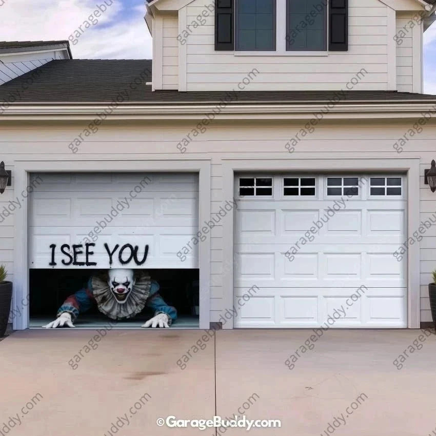 Peeking Clown (Limited Edition) | Halloween Garage Door Cover