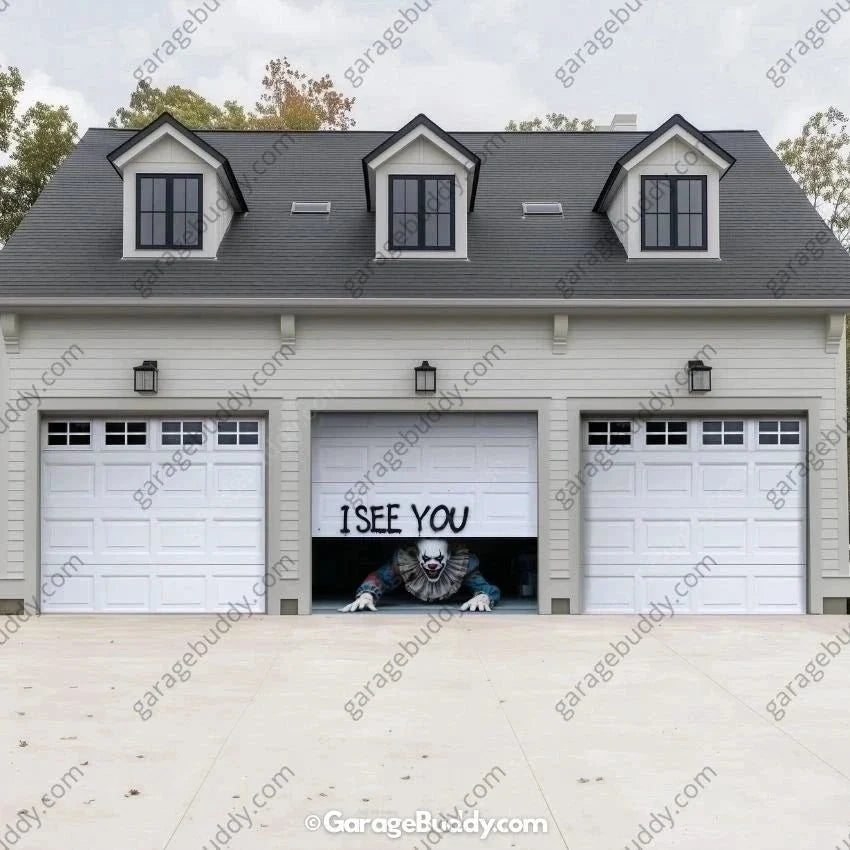 Peeking Clown (Limited Edition) | Halloween Garage Door Cover