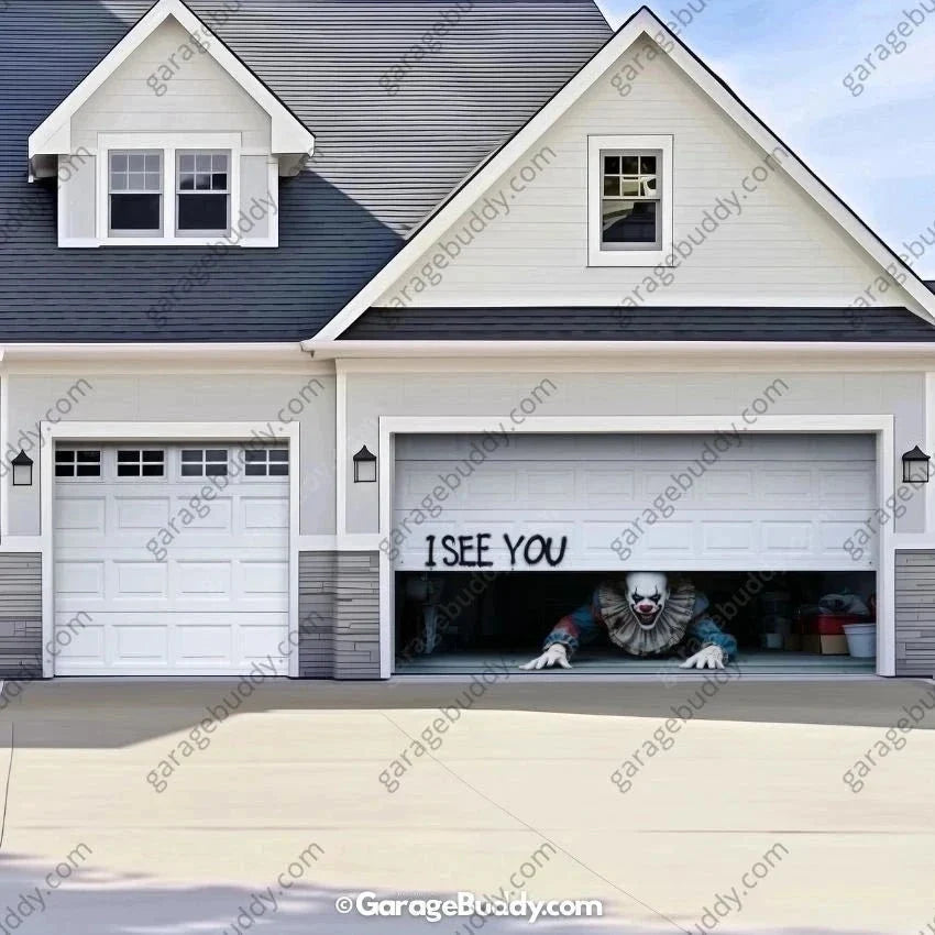 Peeking Clown (Limited Edition) | Halloween Garage Door Cover