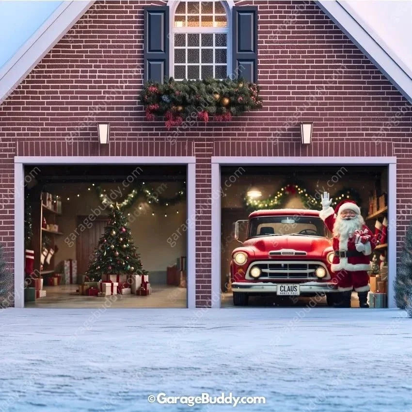 Santa's Garage | Christmas Garage Door Cover
