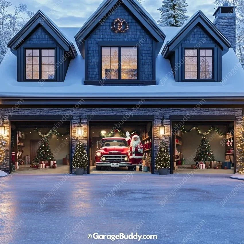 Santa's Garage | Christmas Garage Door Cover