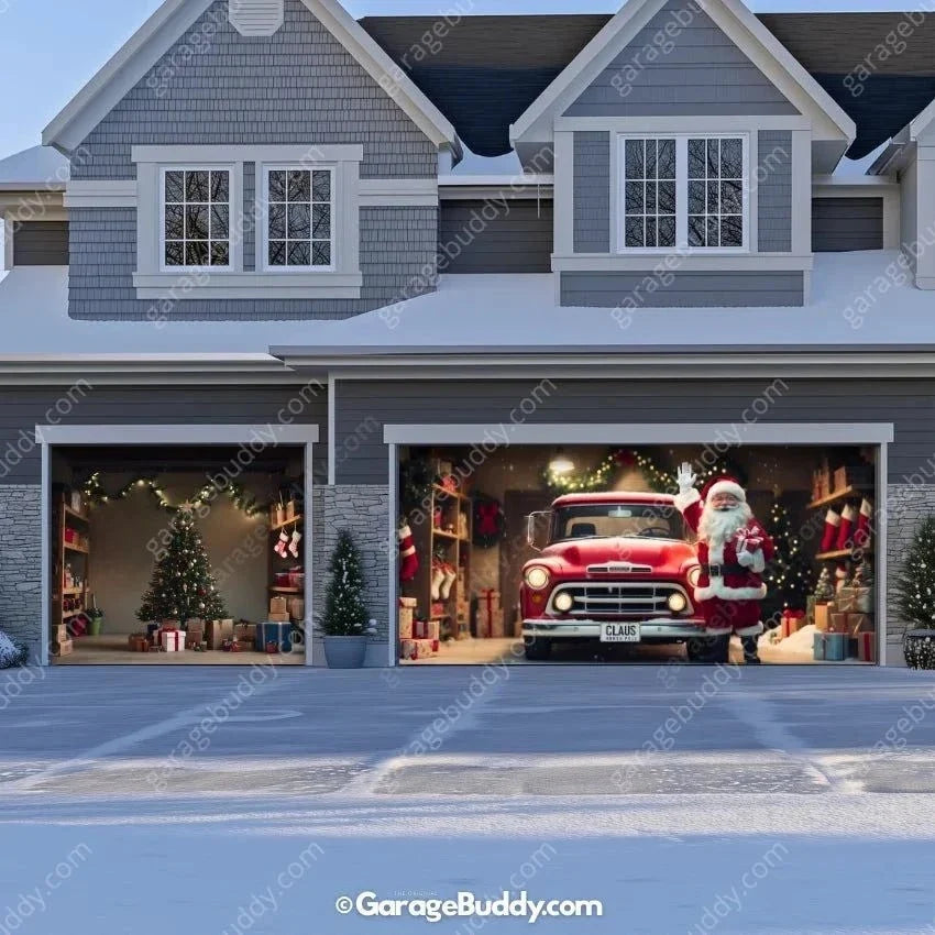 Santa's Garage | Christmas Garage Door Cover