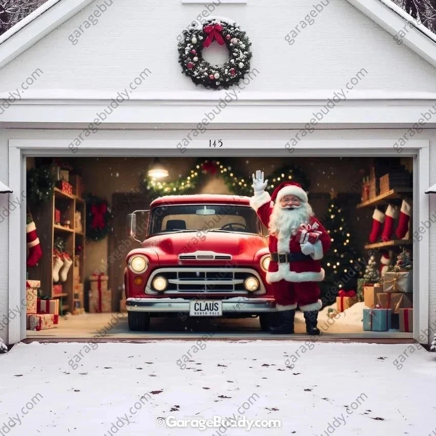Santa's Garage | Christmas Garage Door Cover
