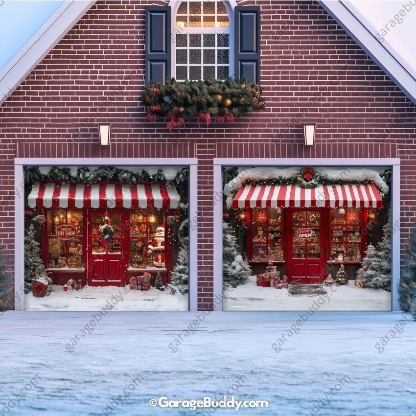 Santa's Toy Shop | Christmas Garage Door Cover