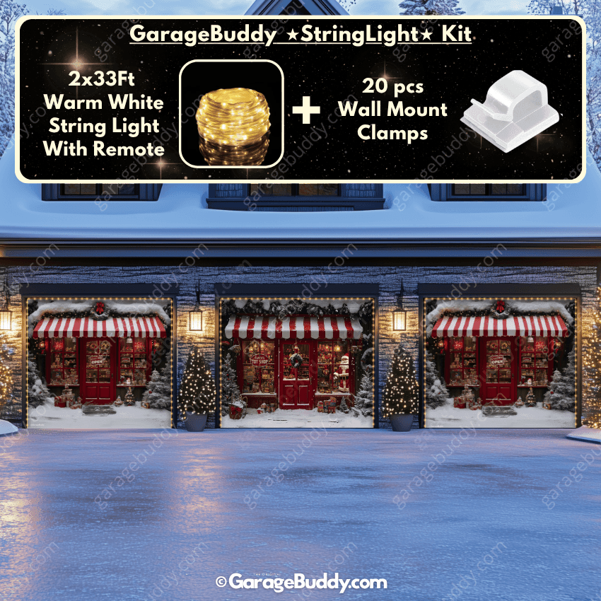 Santa's Toy Shop | Christmas Garage Door Cover