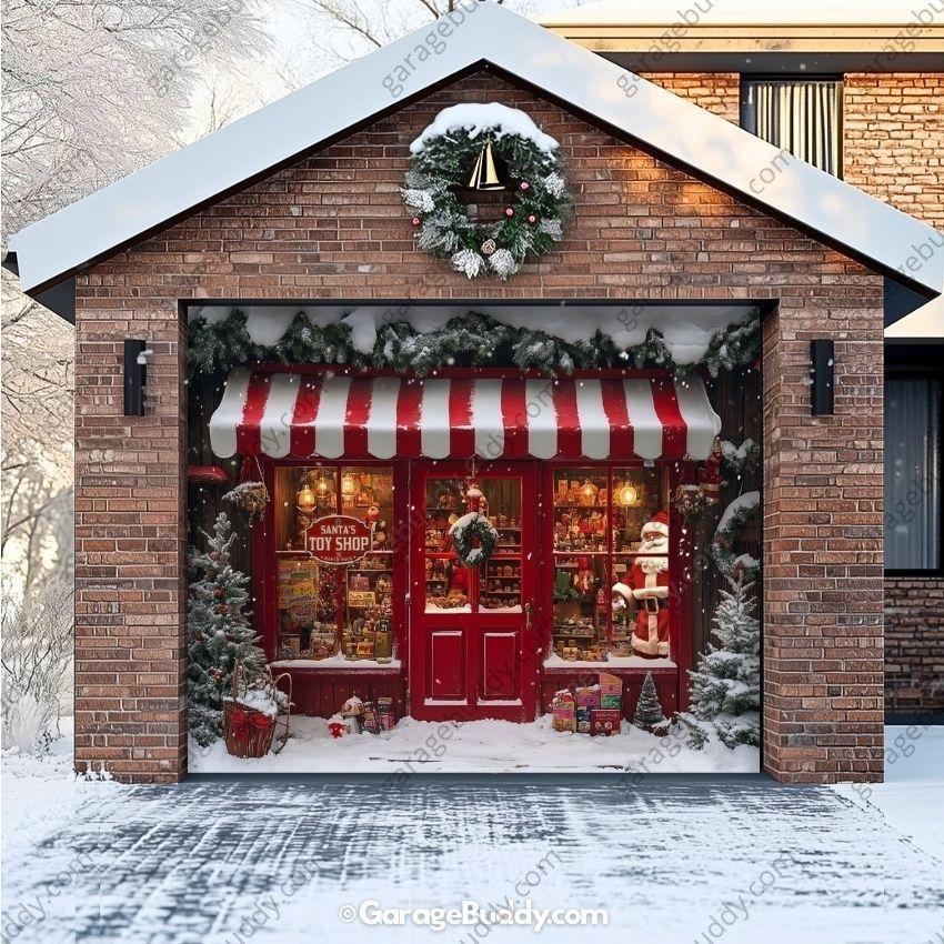 Santa's Toy Shop | Christmas Garage Door Cover