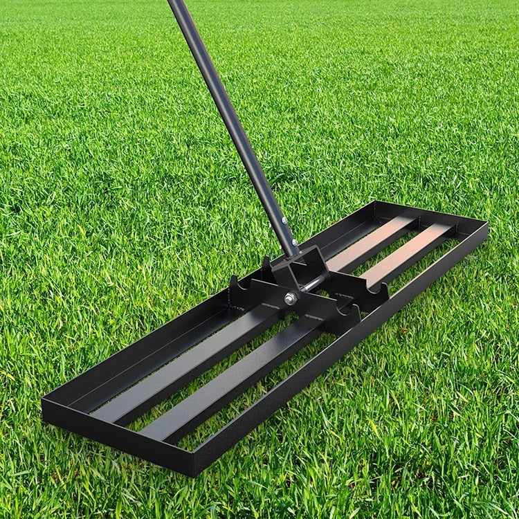 Lawn Leveling Rake with Long Handle - High Strength Steel Soil Leveler for Yard Maintenance and Organic Fertilizer Sanding - Unisex