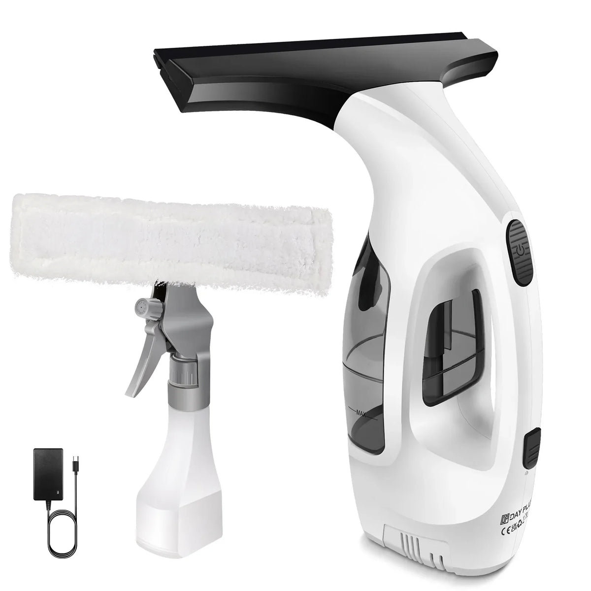 Handheld Electric Window Cleaner and Vacuum Mop - Portable 2-in-1 Glass Squeegee with Water Spray and Suction for Household and Outdoor Use - Unisex