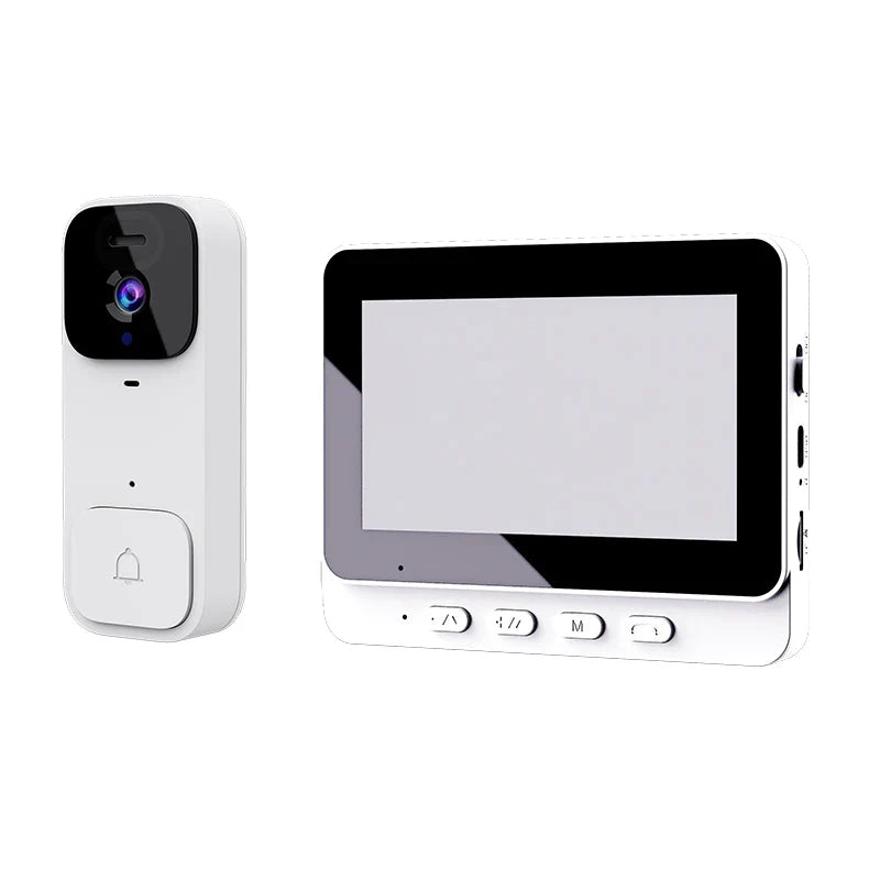 Smart Video Doorbell with Touch Display and APP Control - Wireless Home Security Camera with Magic Voice Changer and USB Power - ABS Material